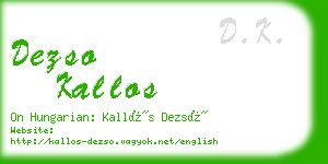 dezso kallos business card