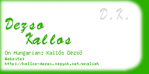 dezso kallos business card